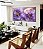 Quadro Horizontal Flores Rosa Roxo Dourado Arte Fluída Canvas Moldura - Imagem 4