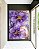 Quadro Vertical Flores Rosa Roxo Dourado Arte Fluída Canvas Moldura - Imagem 3