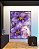 Quadro Vertical Flores Rosa Roxo Dourado Arte Fluída Canvas Moldura - Imagem 4