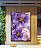Quadro Vertical Flores Rosa Roxo Dourado Arte Fluída Canvas Moldura - Imagem 2