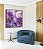 Quadro Quadrado Flores Rosa Roxo Dourado Arte Fluída Canvas Moldura - Imagem 4