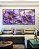 Trio de Quadros Flores Rosa Roxo Dourado Arte Fluída Canvas Moldura - Imagem 5