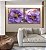 Duo de Quadros Quadrados Flores Rosa Roxo Dourado Arte Fluída Canvas Moldura - Imagem 2