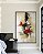 Quadro Vertical Abstrato Cinza Vermelho Preto Canvas Moldura - Imagem 1
