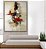 Quadro Vertical Abstrato Cinza Vermelho Preto Canvas Moldura - Imagem 2