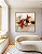 Quadro Quadrado Abstrato Cinza Vermelho Preto Canvas Moldura - Imagem 5