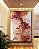 Quadro Vertical Flores Abstratas Delicadas Rosa Vermelho Dourado Canvas Moldura - Imagem 2