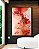 Quadro Vertical Flores Abstratas Delicadas Rosa Vermelho Dourado Canvas Moldura - Imagem 3