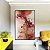 Quadro Vertical Flores Abstratas Delicadas Rosa Vermelho Dourado Canvas Moldura - Imagem 4