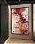 Quadro Vertical Flores Abstratas Delicadas Rosa Vermelho Dourado Canvas Moldura - Imagem 1