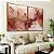 Duo de Quadros Flores Abstratas Delicadas Rosa Vermelho Dourado Canvas Moldura - Imagem 5