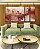 Trio de Quadros Estilizados Flores Abstratas Delicadas Rosa Vermelho Dourado Canvas Moldura - Imagem 2