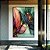 Quadro Vertical Flores Delicadas Abstratas Rosa Verde Dourado Canvas Moldura - Imagem 3