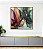 Quadro Quadrado Flores Delicadas Abstratas Rosa Verde Dourado Canvas Moldura - Imagem 4