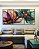 Trio de Quadros Flores Delicadas Abstratas Rosa Verde Dourado Canvas Moldura - Imagem 3