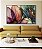 Duo de Quadros Flores Delicadas Abstratas Rosa Verde Dourado Canvas Moldura - Imagem 2