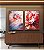 Duo de Quadros Flores Lindas Rosas Vermelhas Natureza Canvas Moldura - Imagem 2