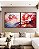 Duo de Quadros Quadrados Flores Lindas Rosas Vermelhas Natureza Canvas Moldura - Imagem 3