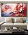Trio de Quadros Estilizados Flores Lindas Rosas Vermelhas Natureza Canvas Moldura - Imagem 5