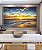 Quadro Horizontal Pôr do Sol Dourado Praia Mar Calmo Canvas Moldura - Imagem 1