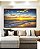 Quadro Horizontal Pôr do Sol Dourado Praia Mar Calmo Canvas Moldura - Imagem 3