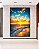Quadro Vertical Pôr do Sol Dourado Praia Mar Calmo Canvas Moldura - Imagem 2