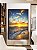 Quadro Vertical Pôr do Sol Dourado Praia Mar Calmo Canvas Moldura - Imagem 4