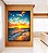 Quadro Vertical Pôr do Sol Dourado Praia Mar Calmo Canvas Moldura - Imagem 1