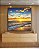 Quadro Quadrado Pôr do Sol Dourado Praia Mar Calmo Canvas Moldura - Imagem 1