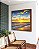 Quadro Quadrado Pôr do Sol Dourado Praia Mar Calmo Canvas Moldura - Imagem 2