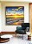 Quadro Quadrado Pôr do Sol Dourado Praia Mar Calmo Canvas Moldura - Imagem 4