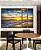 Trio de Quadros Estilizados Pôr do Sol Dourado Praia Mar Calmo Canvas Moldura - Imagem 5