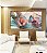 Quadro Horizontal Flores Rosa Salmão Turquesa Dourado Canvas Moldura - Imagem 3