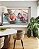 Quadro Horizontal Flores Rosa Salmão Turquesa Dourado Canvas Moldura - Imagem 5