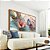 Quadro Horizontal Flores Rosa Salmão Turquesa Dourado Canvas Moldura - Imagem 2