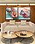 Duo de Quadros Quadrados Flores Rosa Salmão Turquesa Dourado Canvas Moldura - Imagem 4
