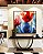 Quadro Quadrado Flores Dourado Vermelho Azul Canvas Moldura - Imagem 2