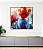 Quadro Quadrado Flores Dourado Vermelho Azul Canvas Moldura - Imagem 5