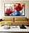 Duo de Quadros Flores Dourado Vermelho Azul Canvas Moldura - Imagem 1