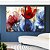 Duo de Quadros Flores Dourado Vermelho Azul Canvas Moldura - Imagem 4
