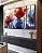Trio de Quadros Estilizados Flores Dourado Vermelho Azul Canvas Moldura - Imagem 4