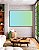 Quadro Horizontal Abstrato Degradê Azul Bebê Verde Menta Canvas Moldura - Imagem 1
