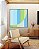 Quadro Quadrado Abstrato Geométrico Listras Círculo Verde Azul Canvas Moldura - Imagem 2