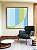 Quadro Quadrado Abstrato Geométrico Listras Círculo Verde Azul Canvas Moldura - Imagem 3