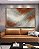 Quadro Horizontal Abstrato Cinza Grafite Cobre Canvas Moldura - Imagem 1