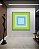 Quadro Quadrado Geométrico Degradê Azul  Bebê Verde Canvas Moldura - Imagem 3