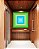 Quadro Quadrado Geométrico Degradê Azul  Bebê Verde Canvas Moldura - Imagem 5
