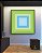 Quadro Quadrado Geométrico Degradê Azul  Bebê Verde Canvas Moldura - Imagem 4