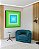 Quadro Quadrado Geométrico Degradê Azul  Bebê Verde Canvas Moldura - Imagem 2