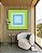 Quadro Quadrado Geométrico Degradê Azul  Bebê Verde Canvas Moldura - Imagem 1